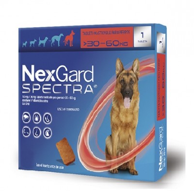 Nexgard Spectra Antiparasitario Interno Y Externo Para Perros De 30-60 Kg